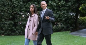 Malia and Obama go for walk