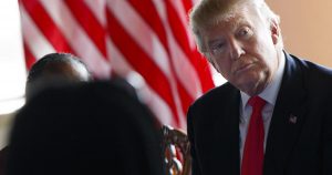 Republican presidential candidate Donald Trump participates in a roundtable discussion with African American business and civic leaders, Friday, Sept. 2, 2016, in Philadelphia. (AP Photo/Evan Vucci)